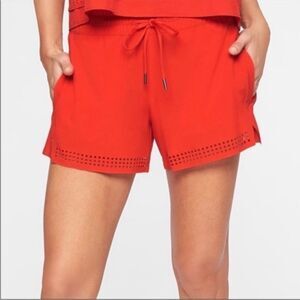 Athleta Baja athletic shorts hibiscus red size 10